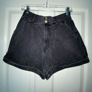forever 21 high rise black jean shorts size 28